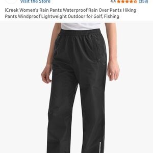 Women's Black Waterproof Rain Pants